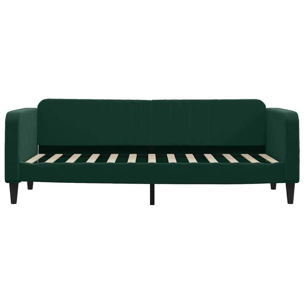 vidaXL Divano Letto con Materasso Verde Scuro 80x200 cm in Velluto
