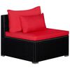 vidaXL Set Divani da Giardino 9 pz con Cuscini in Polyrattan Rosso