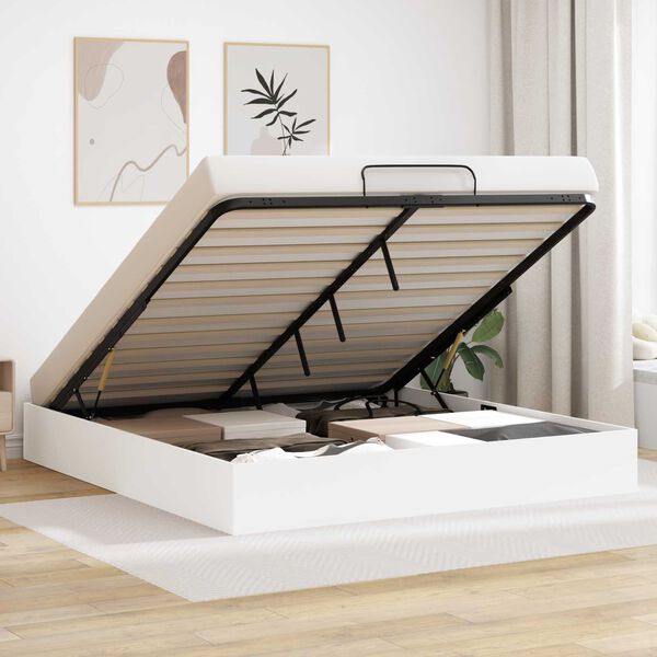 vidaXL Letto ottomano Bianco 193 x 120 x 25 cm Truciolare