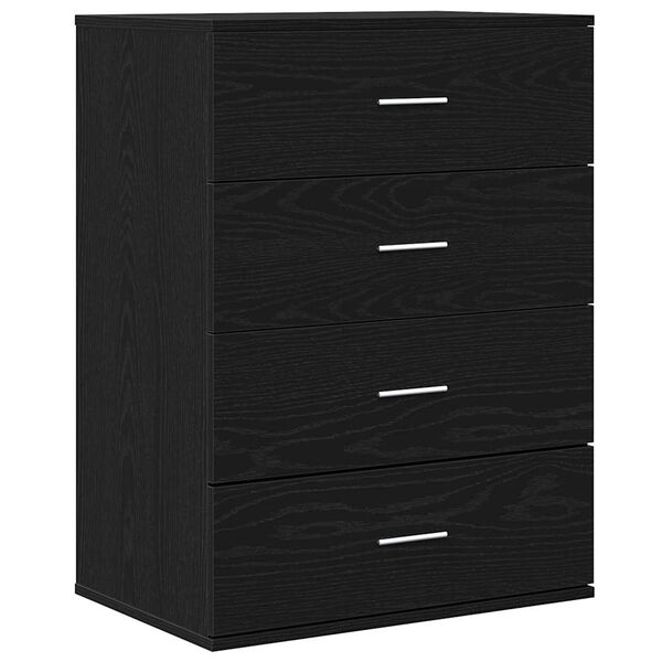 vidaXL Credenza Rovere Nero 60 x 39 x 80 cm Legno multistrato