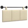 vidaXL Testata appesa Montaggio a parete Crema 110 x 55 x 5 cm Tessuto