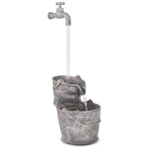 vidaXL Fontana Decorativa con Rubinetto e Secchi in Poliresina