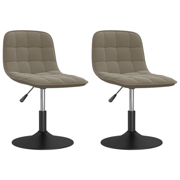 vidaXL Sedie da Pranzo Girevoli 2 pz Grigio Chiaro in Velluto