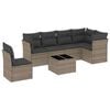 vidaXL Set Divani da Giardino 7 pz con Cuscini Grigio in Polyrattan