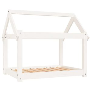vidaXL Cuccia per Cani Bianca 81x60x70 cm in Legno Massello di Pino