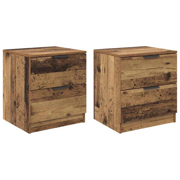 vidaXL Armadio da Notte 2 pcs Legno vecchio 45 x 39 x 50cm