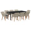 vidaXL Set da Pranzo per Giardino 9 pz Grigio chiaro polyrattan