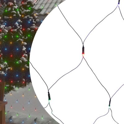 vidaXL Luci di Natale Rete Colorate 4x4m 544 LED Interni Esterni
