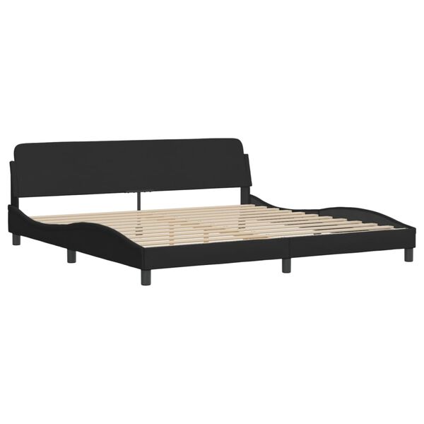 vidaXL Letto con Materasso Hvar Nero 200x200 cm in Tessuto