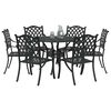 vidaXL Set da Pranzo per Giardino 7 pcs Nero Alluminio