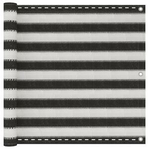 vidaXL Paravento da Balcone HDPE 90x500 cm Antracite e Bianco