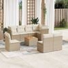 vidaXL Set Divano da Giardino 9 pz con Cuscini Beige in Polyrattan