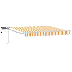 vidaXL Tenda retrattile manuale con LED Giallo e Bianco 2,5 x 2 m