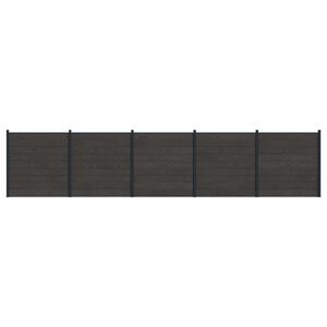 vidaXL Pannello di Recinzione 5 pcs WPC e Alluminio Nero