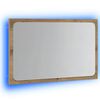 vidaXL Specchio da Bagno con Luci LED Rovere Artigianale 60x8,5x38 cm