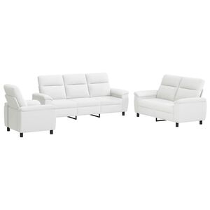 vidaXL Set di divani 3 pcs Bianco Tessuto