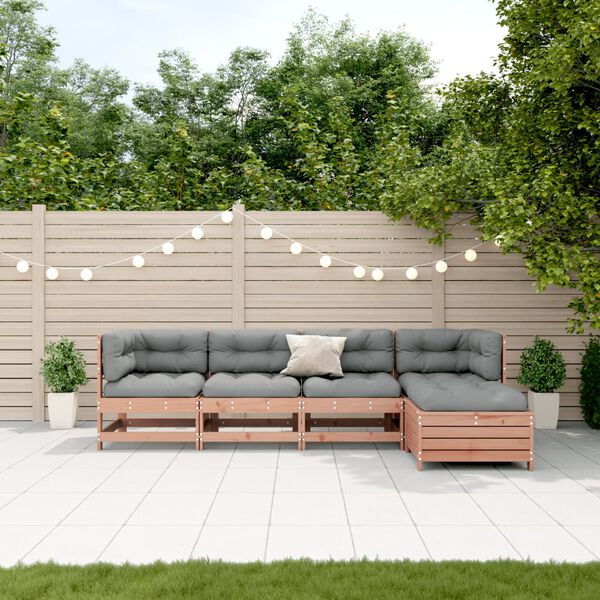 vidaXL Set Divani Giardino 5 pz con Cuscini Legno Massello di Douglas