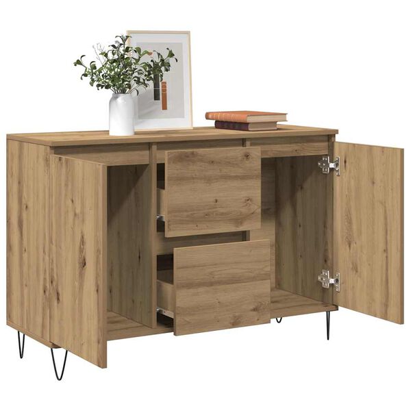 vidaXL Credenza Rovere Artigianale 101,5x35x70 cm in Legno Multistrato