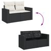 vidaXL Set Divani da Giardino 11 pz con Cuscini in Polyrattan Nero