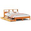 vidaXL Letto Libreria senza Materasso Marrone Cera 150x200 cm in Pino