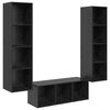 vidaXL Set mobile TV 3 pz Rovere Nero Legno ingegnerizzato