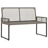 vidaXL Panchina da esterno Grigio 118 x 55 x 82 cm Rattan PE e Tessuto