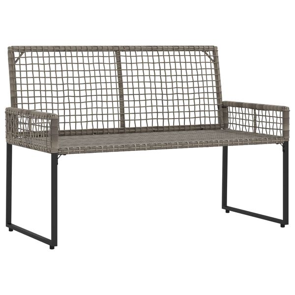 vidaXL Panchina da esterno Grigio 118 x 55 x 82 cm Rattan PE e Tessuto