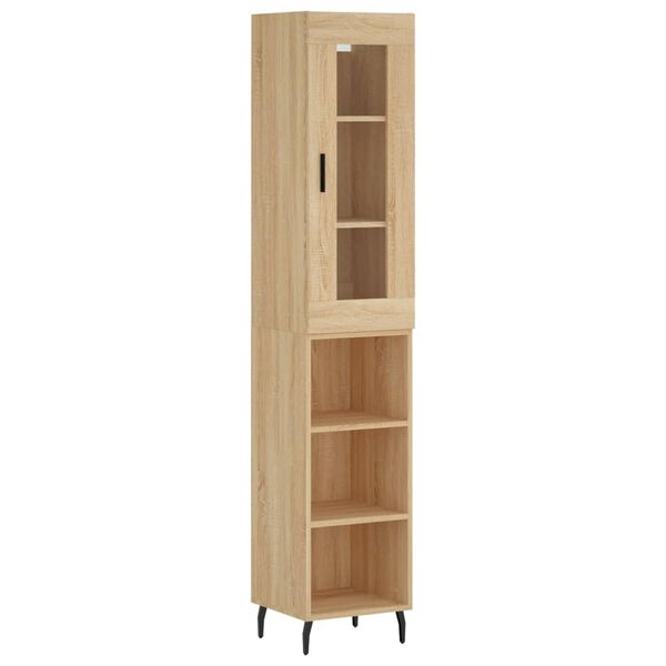 vidaXL Credenza Rovere Sonoma 34,5x34x180 cm in Legno Multistrato