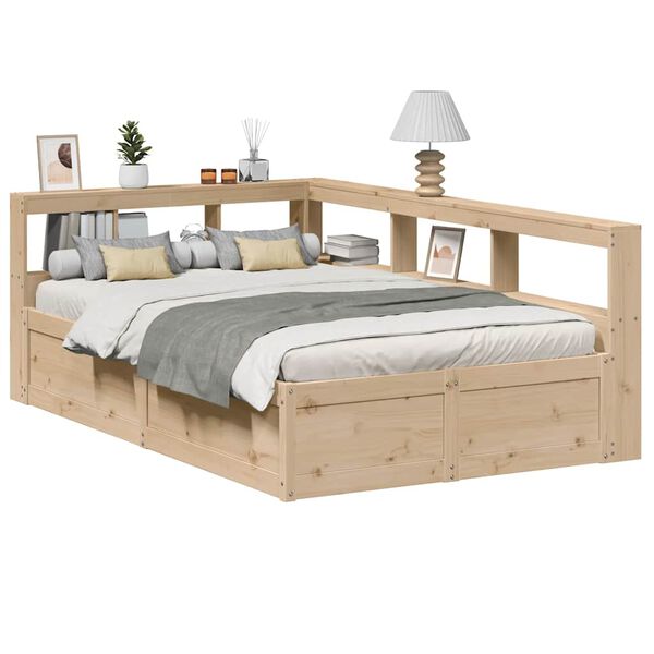 vidaXL Letto Libreria senza Materasso 135x190 cm in Legno di Pino