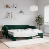 vidaXL Divano Letto con Letto Estraibile Verde Scuro 80x200cm Velluto
