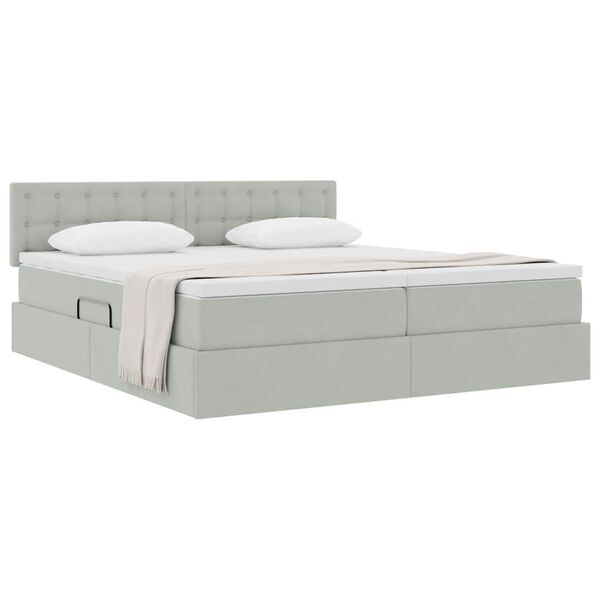 vidaXL Letto con Contenitore con materasso Grigio chiaro 100 x 200 cm