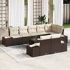 vidaXL Set Divano da Giardino Marrone e Crema Poly Rattan