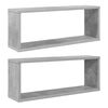 vidaXL Mensole Parete a Cubo 2pz Grigio Cemento 60x15x23cm Multistrato