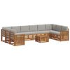vidaXL Set di divani da esterno 11 pz Grigio Naturale e Chiaro