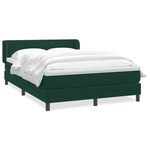 vidaXL Giroletto a Molle con Materasso Verde Scuro 160x220 cm Velluto