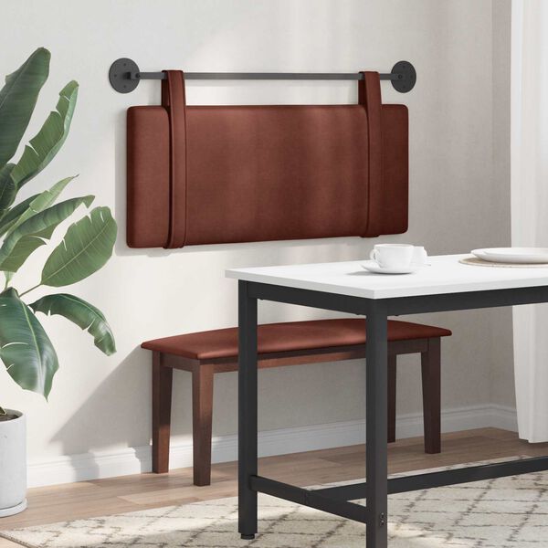 vidaXL Testata appesa Marrone Lucido 110 x 55 x 5 cm PU Antico