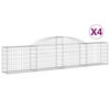 vidaXL Cesti Gabbioni ad Arco 4 pz 300x30x60/80 cm Ferro Zincato