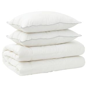 vidaXL Set di piumone e cuscini 3 pz 200x200 cm 4 stagioni 350 GSM