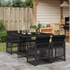 vidaXL Set da Pranzo da Giardino 5 pz Nero con Cuscini in Polyrattan