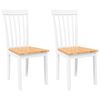 vidaXL Sedie da Pranzo 2 pz Bianche in Legno Massello di Hevea