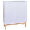vidaXL Credenza Bianca 80x35x100 cm in MDF e Rattan