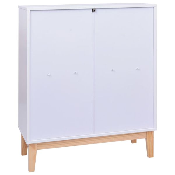 vidaXL Credenza Bianca 80x35x100 cm in MDF e Rattan