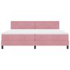 vidaXL Letto a Sorgente LED con materasso Rosa 200 x 200 cm Velluto