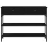 vidaXL Tavolo consolle Rovere Nero 100 x 25 x 75 cm Legno multistrato