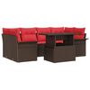 vidaXL Set Divano da Giardino con cuscino 7 pcs Marrone polyrattan