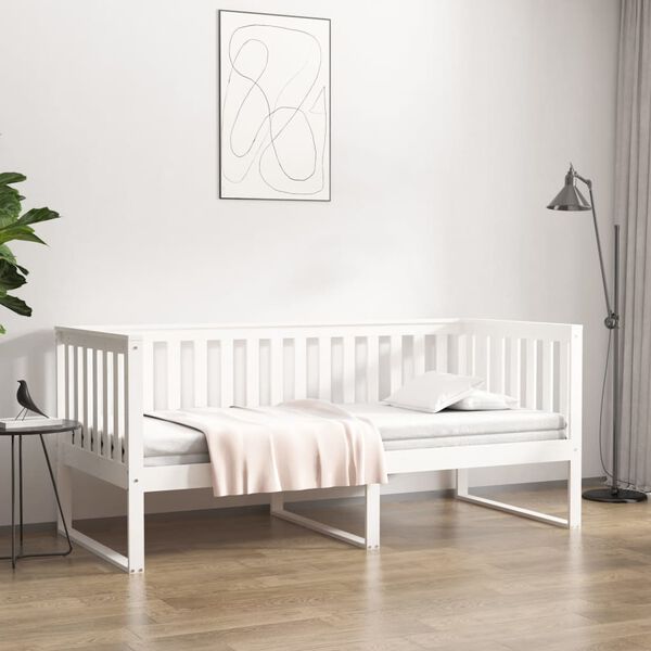 vidaXL Dormeuse senza Materasso Bianca 90x200 cm Legno Massello Pino