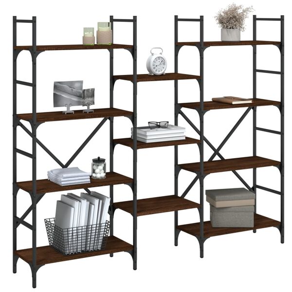 vidaXL Libreria Rovere Marrone 160x28,5x136,5 cm in Legno Multistrato