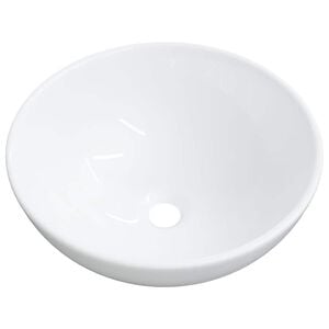vidaXL Lavandino Bianco 28x28x10 cm Ceramica