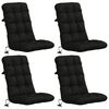 vidaXL Cuscini per Sedia Alta in 4 Pezzi VIANEN 100% Poliestere Nero