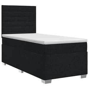 vidaXL Letto box spring con materasso Nero 80 x 200 cm Tessuto